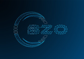 BZO low poly letter logo vector design. BZO lower poly logo design.