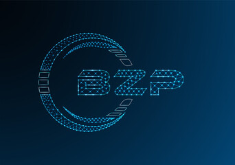 BZP low poly letter logo vector design. BZP lower poly logo design.