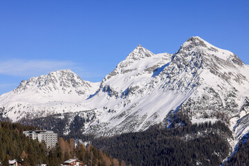 snowy swiss mountains of Arosa