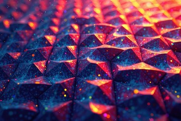 Intricate tessellation of geometric shapes in vibrant hues, seamless pattern, circle