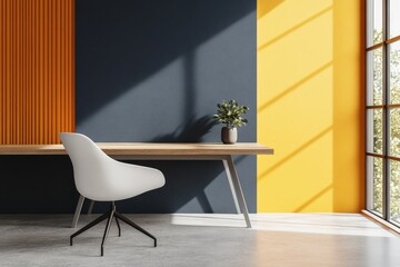 Modern workspace with vibrant colors