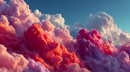 Mesmerizing pink cloud in minimalistic sky, pink clouds background