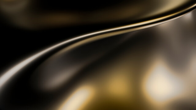 Smooth flowing golden shapes create a serene atmosphere