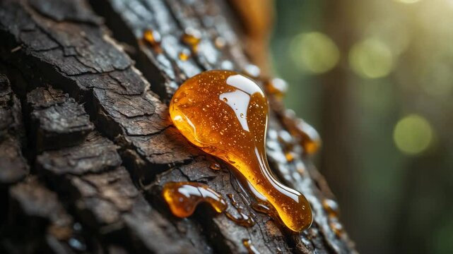 Resin Droplet on Bark