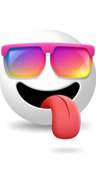 A 3D render of a sign icon made of pink plastic spheres evokes a stylish, isolated object, like a piece of summer eyewear