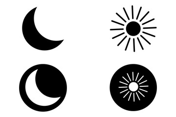The Sun and Moon set, light and dark mode style. Good for any project.