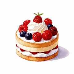 Pastel confection dessert isolated watercolor vector illustration svg 