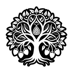 A solid style icon of fig tree symbol