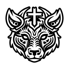 A filled style icon of holy animal tattoo