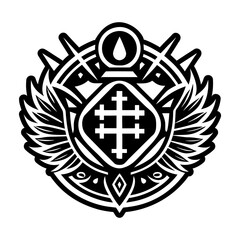 Fototapeta premium A glyph style icon of angelic symbol tattoo