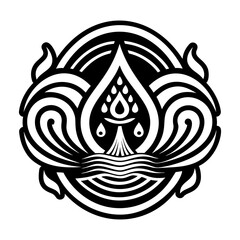 A filled style icon of living water tattoo