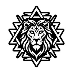 A glyph style icon of lion symbol