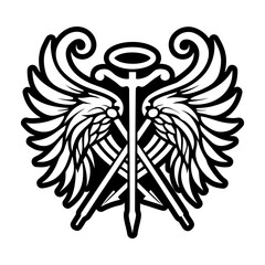 A solid style icon of guardian symbol tattoo