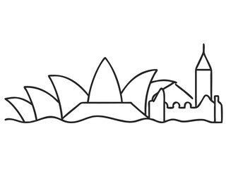 Contour Line Art of Iconic Landmarks for Travel and Architecture Enthusiasts
