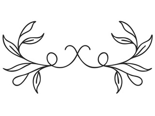 Elegant Botanical Border in Line Art for Nature-Inspired Designs and Projects