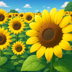 Obraz premium ひまわり16景 ― 表現でめぐる夏の記憶