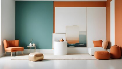 interior modern design room 3d