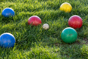 Backyard game of Bocce