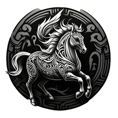 Fototapeta premium Pegasus vector illustration silhouette