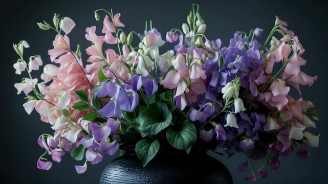 Large Floral Arrangement of Sweet Peas