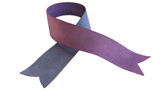 Gingham Ribbon Bow Purple and Lavender Fabric Detail.
