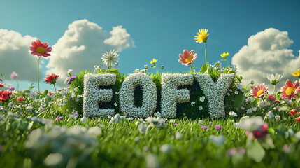 Tax Season Concept: EOFY in a Blooming Meadow