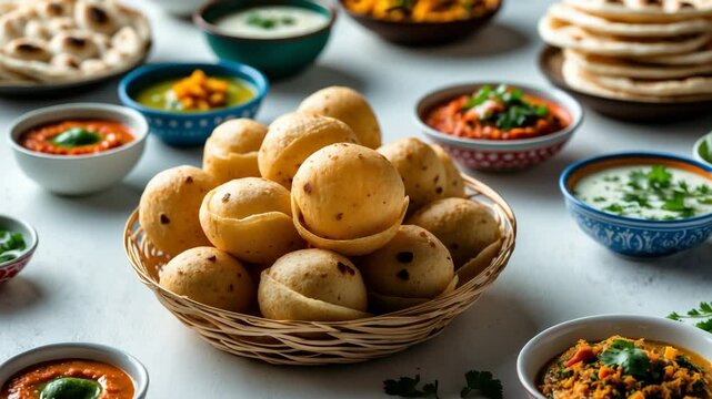 Deliciously presented crispy vegetarian snack on the table.