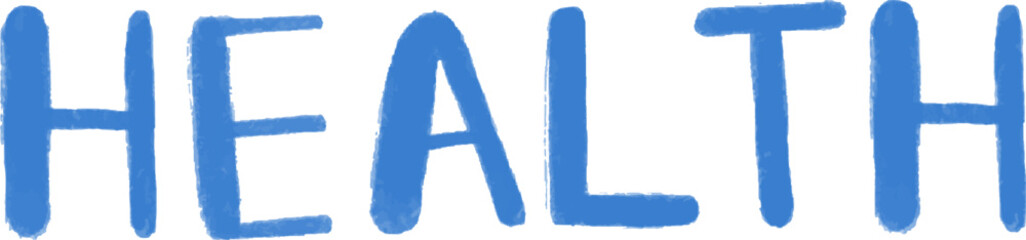 Hand-drawn vector brush lettering featuring motivational health-related words Health. Designed in watercolor ink style, perfect for posters, gym decor, lifestyle branding, and wellness campaigns.