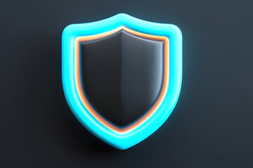 3D Technology Shield icon Cybersecurity Data protection Business context