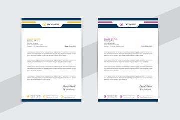 Modern business professional elegant letterhead design for marketing