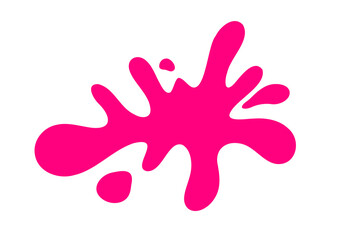 Ink splash shape colorful isolated transparency background.