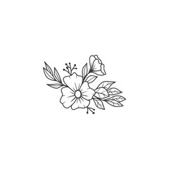 Delicate Floral Line Art Illustration