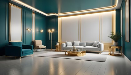 interior modern design room 3d