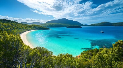 Picturesque coastal scenery of a tropical paradise.