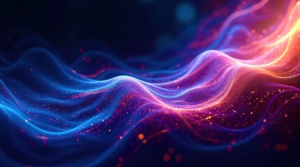 Fototapeta premium A colorful, abstract image of a wave with purple and blue colors