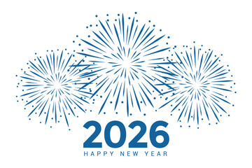 happy new year 2026 firework isolated vector illustration
