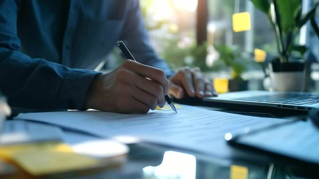 A digital and printed survey comparison, with a person marking responses on a paper form, representing different feedback collection methods.