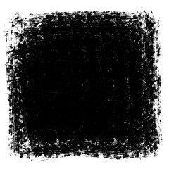 Obraz premium Abstract Grunge Frame in Ink Style with Scratches and Brush Texture - Black and White Design Element
