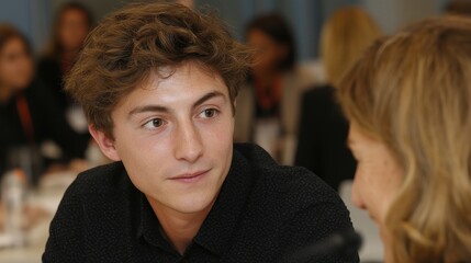 nervous graduate being interviewed for internship classroom turned workspace youthful hope early career moments