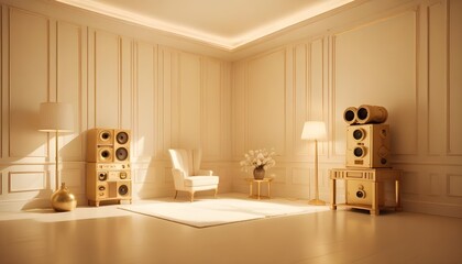 interior modern design room 3d