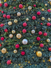 christmas tree texture with decorations