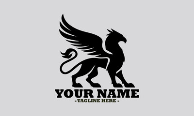 griffin engrave logo icon design illustration, griffin vector illustration art and logo background griffin design