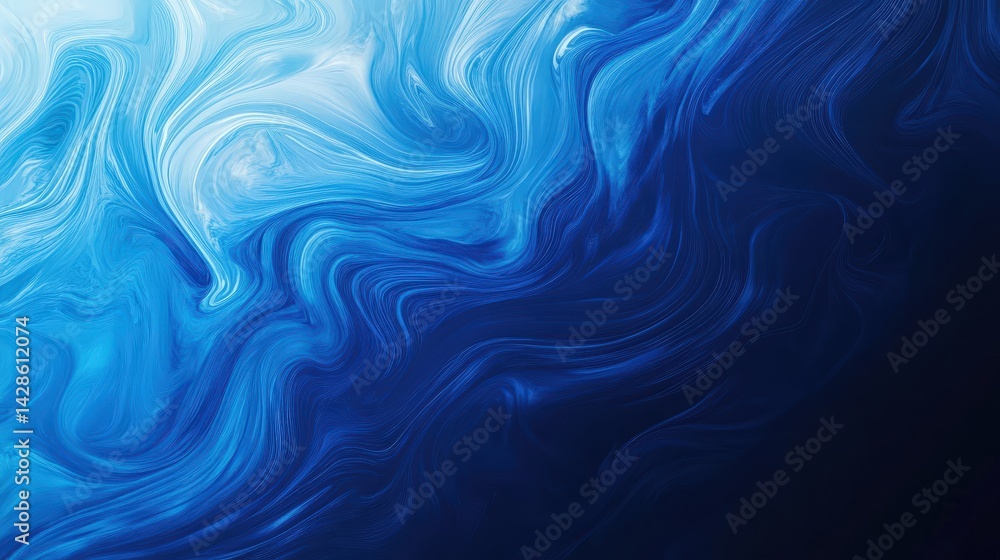 Poster a dynamic blue gradient background featuring swirls of deep cobalt and sky blue