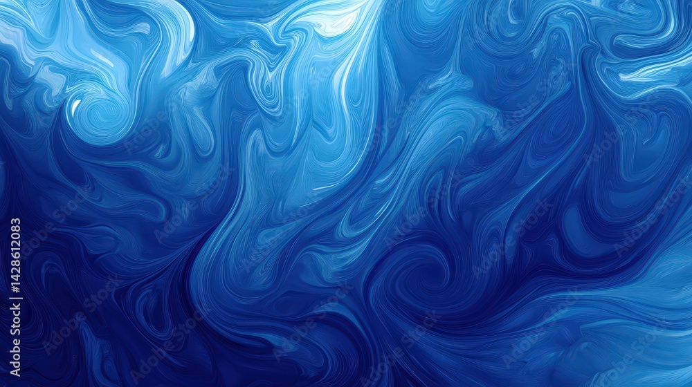 Poster a dynamic blue gradient background featuring swirls of deep cobalt and sky blue