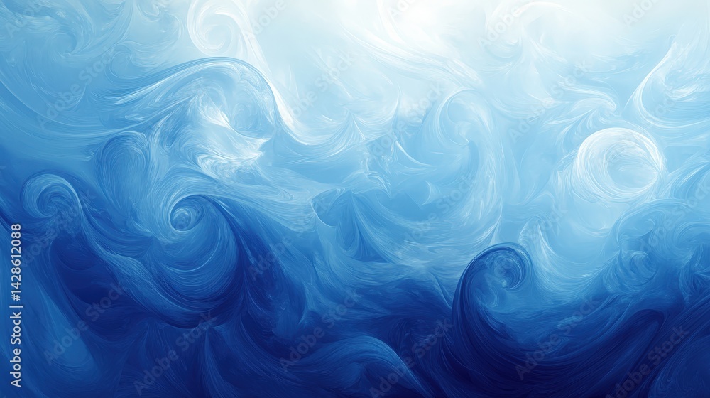Poster a dynamic blue gradient background featuring swirls of deep cobalt and sky blue