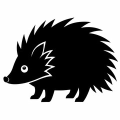 Black Porcupine Vector Graphic