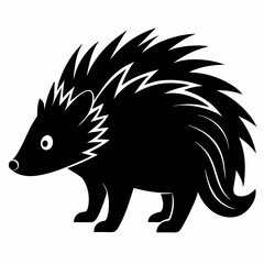 Black Porcupine Vector Graphic