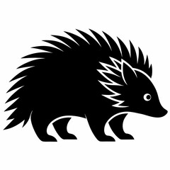 Black Porcupine Vector Graphic