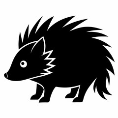 Black Porcupine Vector Graphic