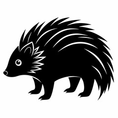 Black Porcupine Vector Graphic